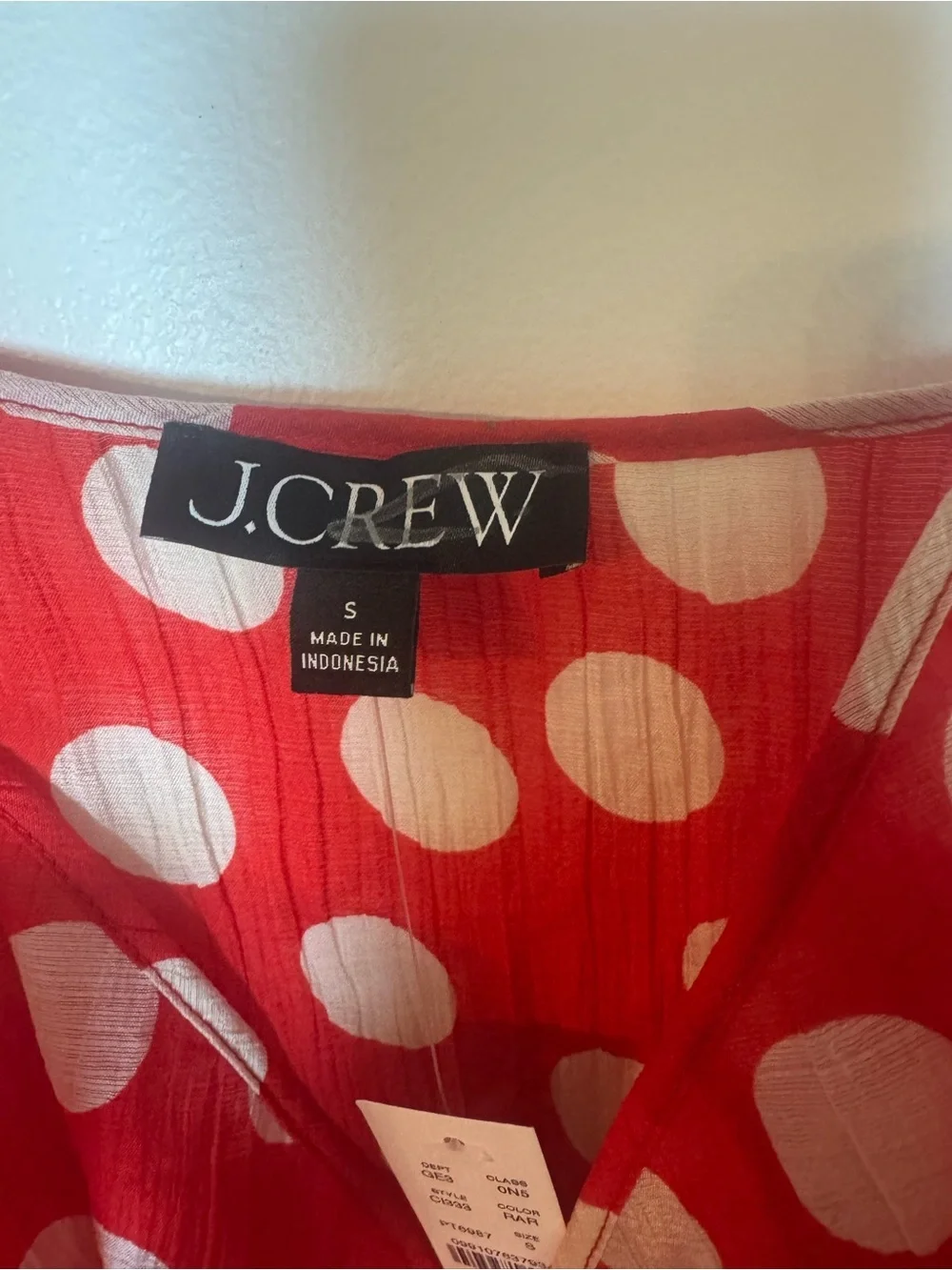 J.Crew Red Polka Dot Cami Tank Top Sheer NWT Size Small